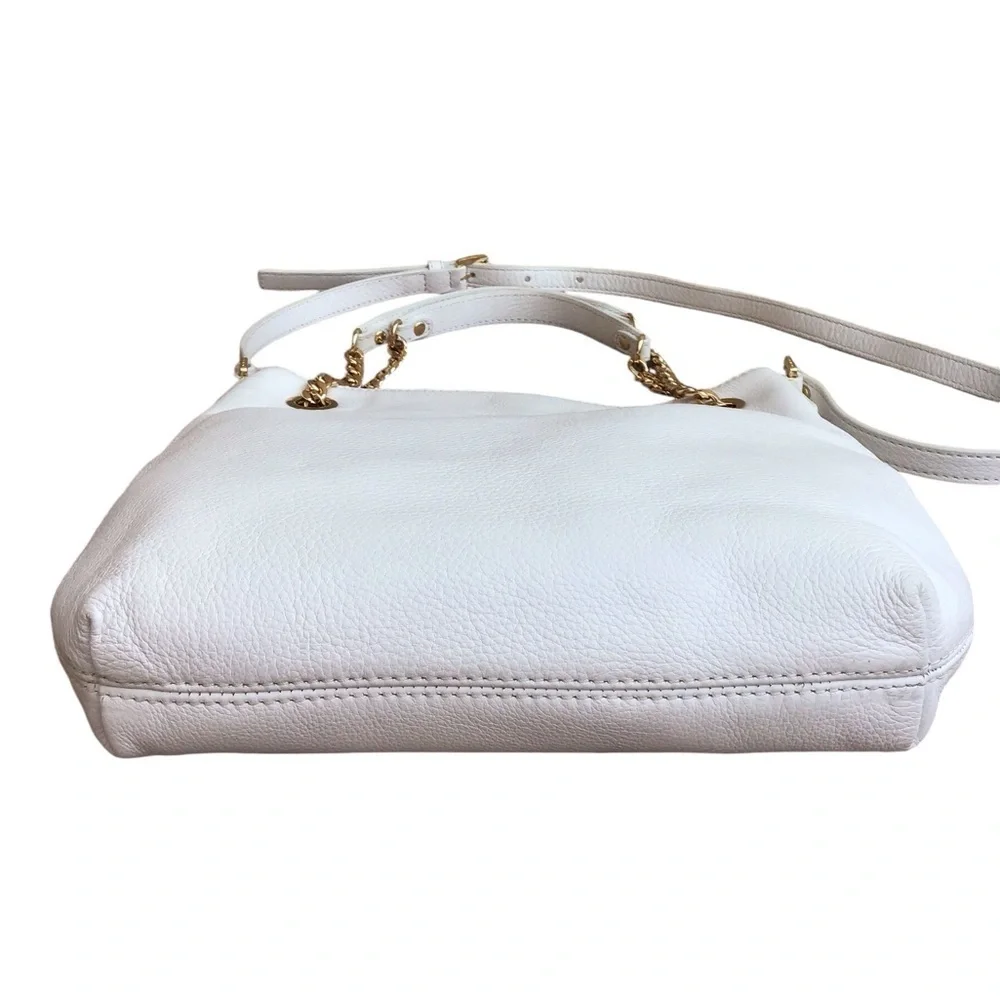 Michael Kors White Leather Jet Set Chain Shoulder Bag